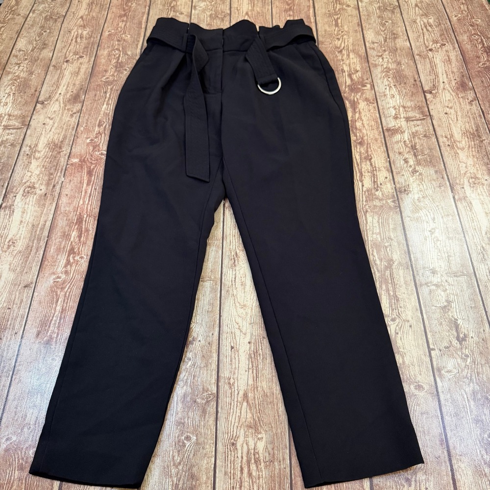 White House Black Market The Tapered Ankle Pants Womens Size 2 Black Belted